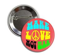 Make Love Not War 60's Throwback Réplique du signe de la paix pour sacs à dos, vestes, chapeaux Fabriqué aux États-Unis, Aluminium, Aluminium