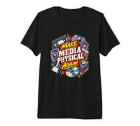 Make Media Physical Again Disque de Musique Amusant T-Shirt Haut de Gamme