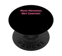 Make Memories Not Content - Conception de Citation de désintoxication des médias Sociaux PopSockets PopGrip Adhésif