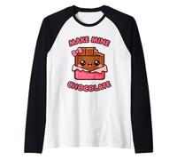 Make Mine Chocolate Kawaii Jolie Barre de Chocolat Manche Raglan