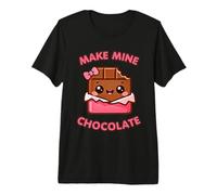 Make Mine Chocolate Kawaii Jolie Barre de Chocolat T-Shirt Haut de Gamme