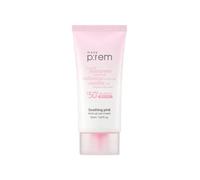 MAKE P:REM, Crème solaire minérale apaisante et tonifiante pour peaux sèches, formule légère et non grasse, correcteur de teint de peau, crème solaire coréenne, FPS 50, 1,69