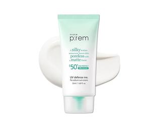 Make prem UV Defence Me Crème solaire sans sébum SPF 50+ PA ++++ Crème solaire coréenne soyeuse avec finition mate et sans pores, protection UVA/UVB 50 ml