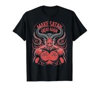 Make Satan Great Again Satanisme Occultism T-Shirt Graphique avec Valeur, Homme, Noir, XL