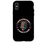 Make Some Noise Radio AM/FM Retro Mic Design Musique Vintage Coque pour iPhone X/XS
