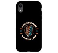 Make Some Noise Radio AM/FM Retro Mic Design Musique Vintage Coque pour iPhone XR