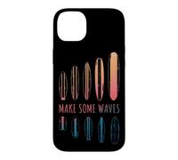 Make Some Waves Surfeur Planche de Surf Surfing Boy Girl Coque pour iPhone 14 Plus