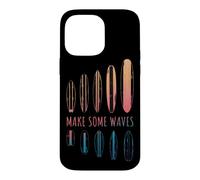 Make Some Waves Surfeur Planche de Surf Surfing Boy Girl Coque pour iPhone 14 Pro Max