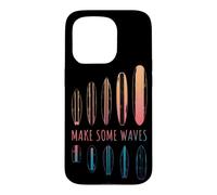 Make Some Waves Surfeur Planche de Surf Surfing Boy Girl Coque pour iPhone 15 Pro