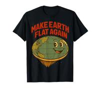 Make The Earth Flat Again Retro Vintage Parodie Cool T-Shirt