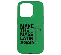 Make The Mass Latin Again Croix Catholique Traditionnelle Coque pour iPhone 15 Pro