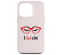 Make up Lash Eyelash Eyelashes Lover Sun Glasses Red t-Shirt Coque pour iPhone 13 Pro