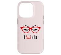 Make up Lash Eyelash Eyelashes Lover Sun Glasses Red t-Shirt Coque pour iPhone 14 Pro