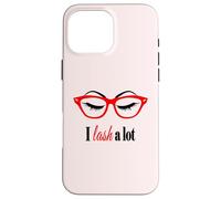 Make up Lash Eyelash Eyelashes Lover Sun Glasses Red t-Shirt Coque pour iPhone 16 Pro Max