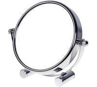 Make-Up Mirror 10 X Magnification, 5 Inch Compact Cosmetic Mirror On Stand, Chrome, Diameter 12.5 Cm, 100% And 1000% 360° Swivel, High Quality Table Mirror, Tkd3104-10x