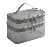 Make -Up Organizer Étui de Transport Pratique en | Sac de Maquillage cosmétique | Sac de Voyage avec Grande capacité | Kit de beauté pour Femme, Valise, Salle de Bain, Gris, référence à la
