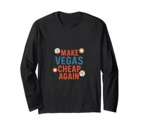 Make Vegas Cheap Again Retro Las Vegas Buffets et fête de Casino Manche Longue