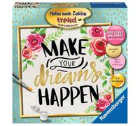 Ravensburger Abstrait et motivant 28796 Make Your Dreams Happen-Couleur par numéros pour Adultes. Résultat Parfait grâce aux Accessoires d'artiste de qualité supérieure, sans Cadre, Multicolore