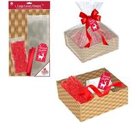 Make Your Own Kit de panier cadeau de Noël avec ruban mouchoir et papier cellophane Taille L