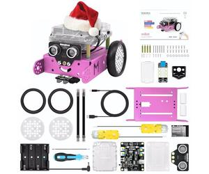 Makeblock mBot Jouet STEM Robot Programmable Robotique de Voiture Compatible avec Programmation Scratch/Arduino, Robot Jeu Éducatif STEM Contrôle par Télécommande et APP pour Enfant 8 Ans+ Rose