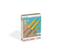 Makedo EXPLORE Boîte à outils - Outils de construction en carton pour enfants - Coffret d’outils de 50 pièces pour les enfants dans une petite boîte à outils - Kit polyvalent de construction de fleurs