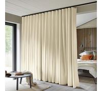 MaKefeile Rideaux de séparation de pièce entièrement occultants - Isolation Thermique - Réduction du Bruit - pour fenêtre de Chambre à Coucher, Salon, Plafond - 2,5 x 2,4 m (l x H) - Beige