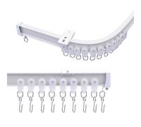 MaKefeile Tringle à rideaux de plafond flexible en aluminium - Séparateur de pièce - Séparateur de pièce - Séparateur de pièce - Séparateur de séparation pour camping-car - Blanc - 0,9 à 6,4 m