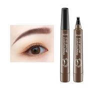 Makefullbeauty Lot de 2 stylos multi-usages à 4 points, 4 points, stylo à sourcils Makefullbeauty Waterproof, longue durée de vie, crée un look naturel, crée un look naturel (#2 marron foncé)