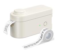 Makeid Étiqueteuse Bluetooth L1-C, Imprimante Etiquette Autocollante, Mini Imprimante Portable Thermique Compatible avec iOS Android pour l'Étiquetage de la Maison, du Bureau, Blanc
