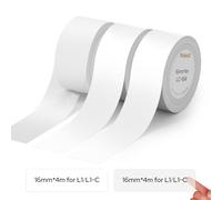 MakeID L1-C Lot de 3 rouleaux de ruban d'étiquetage - 16 mm x 4 m - Étiquettes continues - Thermolaminées - Imperméables - Autocollantes - Compatible avec les imprimantes d'étiquettes MakeID L1-C