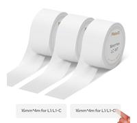 MakeID L1-C Lot de 3 rouleaux de ruban d'étiquetage - 16 mm x 4 m - Étiquettes continues - Thermolaminées - Imperméables - Autocollantes - Compatible avec les imprimantes d'étiquettes MakeID L1-C