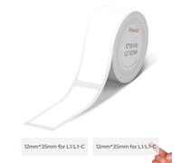 MakeID L1-C Lot de recharges de ruban d'étiquetage, 12 mm x 35 mm, thermolaminées, imperméables, autocollantes, compatibles avec les imprimantes d'étiquettes MakeID L1-C