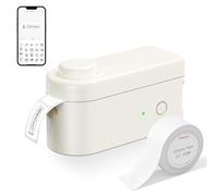 Makeid L1-C Mini imprimante d'étiquettes Bluetooth avec LC Bande autocollante, Compatible avec iOS et Android, étiqueteuse Portable pour la Maison et Le Bureau, Impression Thermique, Blanc