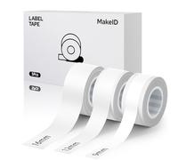 MakeID Q1 E1 Lot de 3 rubans pour étiquettes 9/12/16 mm x 4 m Recharges imperméables laminées adhésives personnalisées pour bureau à domicile étiquettes adhésives thermiques de rechange