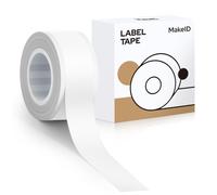 MakeID Q1 E1 Ruban d'étiquettes 12mm x 4m - Recharges adhésives laminées imperméables, Compatibles pour Bureau et Maison, Étiquettes thermiques de rechange personnalisées