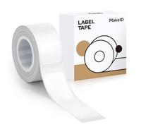 MakeID Q1 E1 Ruban d'étiquettes 16mm x 4m - Recharges adhésives laminées imperméables, Compatibles pour Bureau et Maison, Étiquettes thermiques de rechange personnalisées