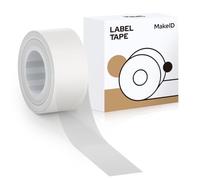 MakeID Q1 E1 Ruban d'étiquettes 16mm x 4m - Recharges adhésives laminées imperméables, Compatibles pour Bureau et Maison, Étiquettes thermiques de rechange personnalisées