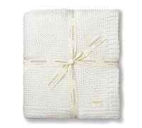 MakeMake Organics Couverture en Coton Bio certifié GOTS pour canapé-lit, Couleurs Neutres d'automne - Jeté de lit en Coton Doux, Taille L (127 x 152,4 cm, Ivoire)