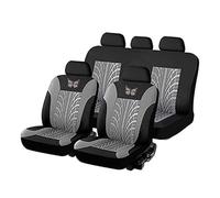 MaKeMoney 9Pcs Voiture Ensembles Housses siège pour Mini Cooper (2002-2006) [R50/R53], Cuir Housses Siege Avant Arrière Auto Accessoire, C/Grey