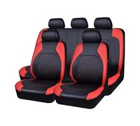 MaKeMoney Housse Siege Voiture pour R nault Clio 5 Clio 4 Clio 3 Estate 2001-2026, Cuir Avant Arrière Protecteur Siège Antidérapants Accessoires,B/Red