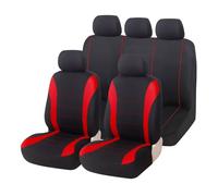 MaKeMoney Housses de Siège de Voiture pour Dacia Spring 2021-2026, Ensemble de Housses Siège Avant et Arrière Nonslip Accessoires,A/Red