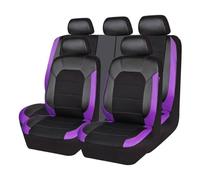 MaKeMoney Housses De SièGe De Voiture pour Skoda Karoq 2018-2023, Cuir Respirant Couverture Couvre Sieges Protecteurs Accessoire, D/Black Purple