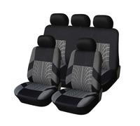 MaKeMoney Voiture Ensembles De Housses Siège pour V-W T-Cross 2019-2024, Respirant Avant Arrière Coussins Couvre Protection Accessoires, F/Grey