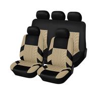 MaKeMoney Voiture Ensembles De Housses Siège pour V-W T-Cross 2019-2024, Respirant Avant Arrière Coussins Couvre Protection Accessoires, B/Beige