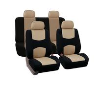 MaKeMoney Voiture Ensembles De Housses Siège pour V-W T6 California 2016-2025, 9 Pièces Respirant Housse de Protection de Sièges Interieu Accessoire, C/Black Beige