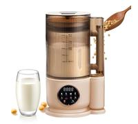 Maker de lait de soja, machine à lait de noix de grande capacité de 1,5 L avec fonction d'auto-propre, machine à briser pour le lait de soja, lait d'amande Khaki