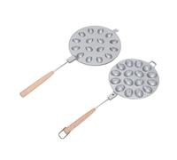 Maker de Moisissure à Biscuits en Noix, Outil de Cuisson de Forme Ovale Non Bâton avec Poignée en Bois, Pâte de Cuisine pour Les Biscuits Faits Maison (16 trous)