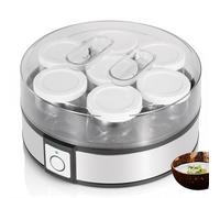 Maker de yogourt électrique, 1260 ml machine automatique de fabricant de yogourt en acier inoxydable avec 9 pots, cadeau de santé à temps réglable pour les femmes