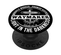 Maker Miracle Worker The Light The Way The Truth Art on Back PopSockets PopGrip Adhésif