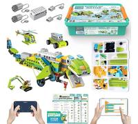 Makerzoid Robot Master Kit de robots de codage - Ensemble de jouets robots contrôlés par application avec tutoriels vidéo, jouet éducatif STEM, kit de construction, blocs de construction, kit